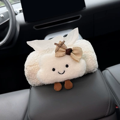 Seat-mounted Car Tissue Bag, Cute – Car tissue box/set