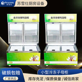 小型冷冻子母柜冰激凌雪糕立式速冻展示柜超市冷柜立式便利店冰柜