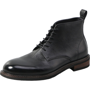 Factory Vintage Men's Shoes Trendy High-top Wide Comfortable Real Cowhide Soft Cowhide Ankle Boots Casual Leather Shoes Martins Boots