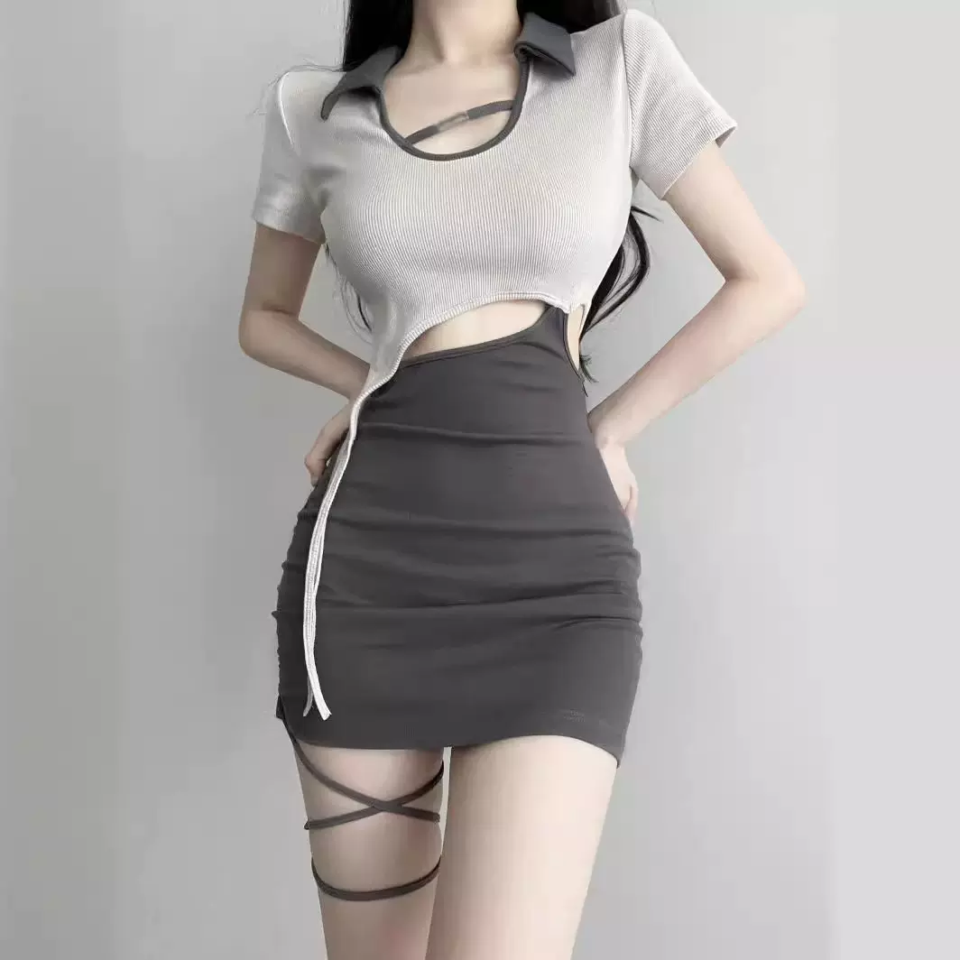 小个子紧身包臀短裙子2025纯欲辣妹纯欲风设计感小众连衣裙女跨境