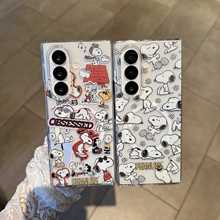 满屏史努比适用三星zfold7手机壳折叠屏zfold6保护套透明5磁吸4硬