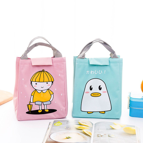 New Waterproof Lunch Bag with Cartoon Animal Design, Large Insulated Handbag, Creative Cute Ice Bag