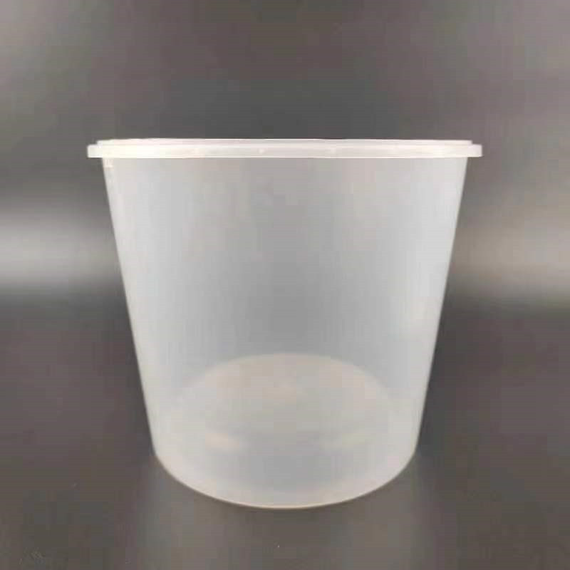 厂家供应2升的 透明面酱桶 带盖面酱塑料桶 塑料桶透明桶小圆桶