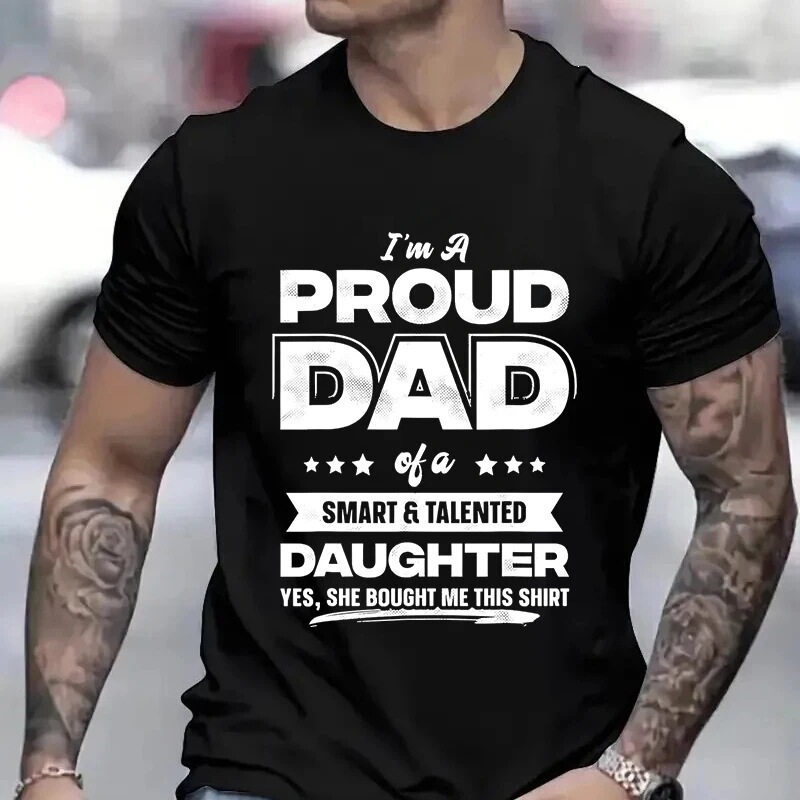 Cross-border European and American trendy men's T-shirts, new pride apparel designed by my daughter, men's short-sleeve T-shirts