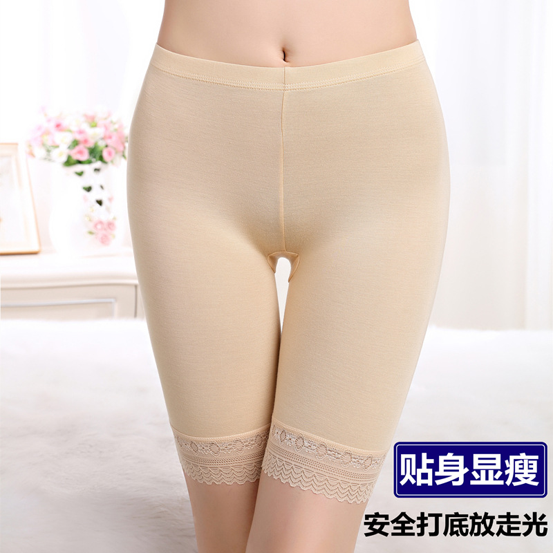 Safety pants women's summer Europe and the United States foreign trade plus fat 300kg fat mm five lace anti-light insurance leggings