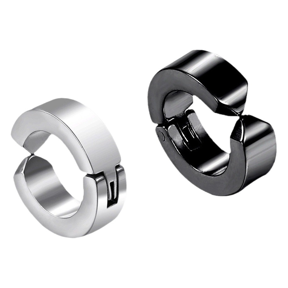 Trendy Ear Clips for Men Without Pierced Ears, Titanium Steel Ear Clips, Stainless Steel Ear Hoops, High-End and Stylish Ear Accessories, Wholesale from Manufacturer