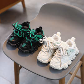 儿童老爹鞋春秋款1-3-6岁女童运动鞋网布透气宝宝鞋子小童休闲鞋