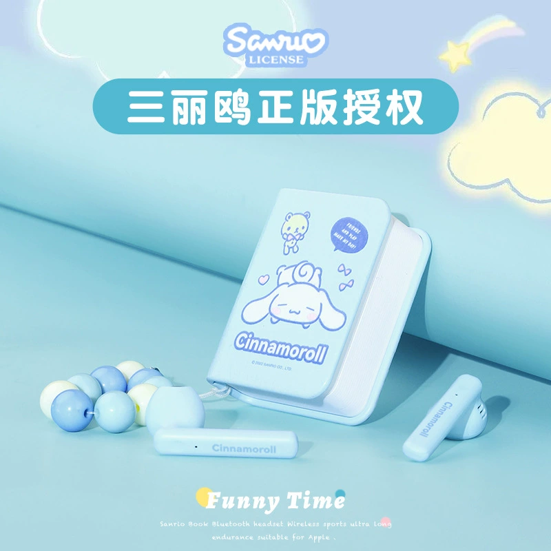 Подлинный (Genuine) наушники Bluetooth с куклой Sanrio, Kuromi Cinnamon собака, наушники беспроводные, версия 5.0, совместная модель