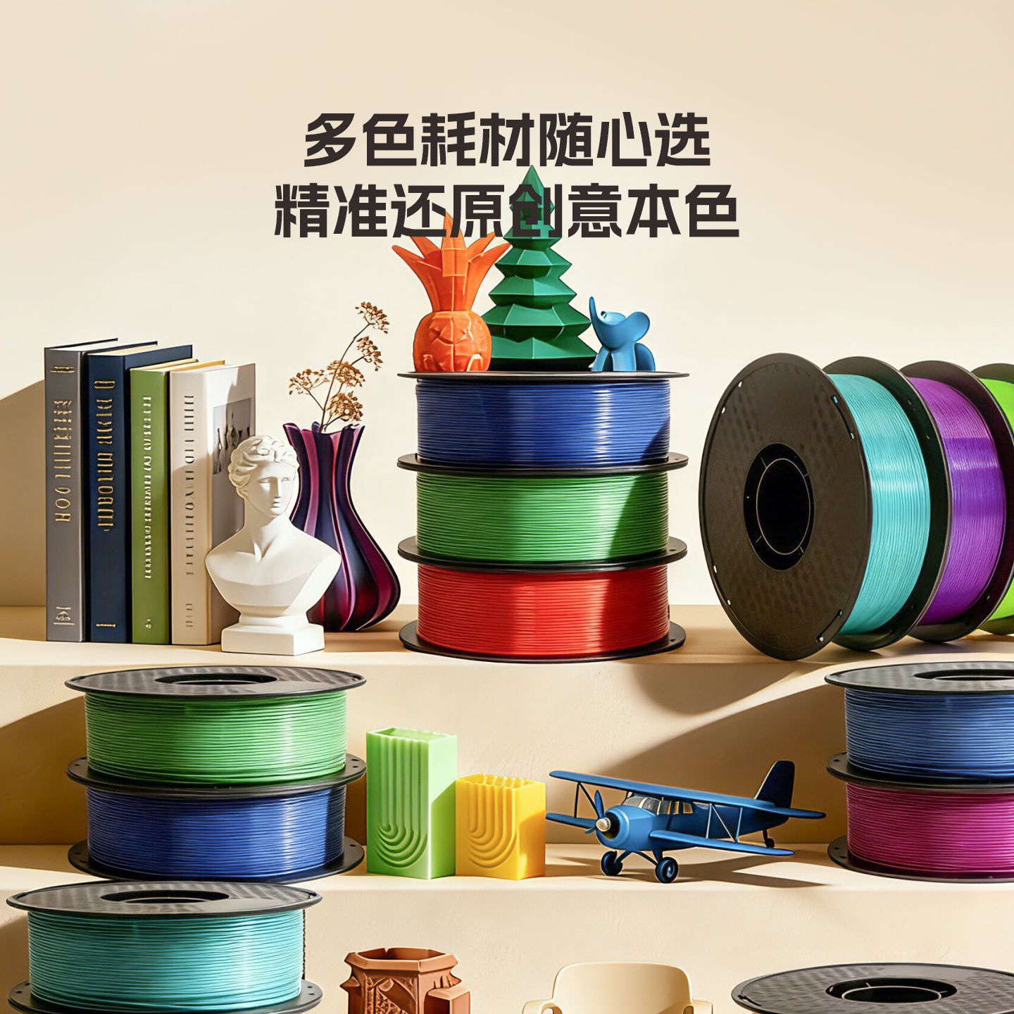 Filamento PLA para Impresora 3D 1.75 mm 1 kg PLA Ecológico Resistente a Altas Temperaturas