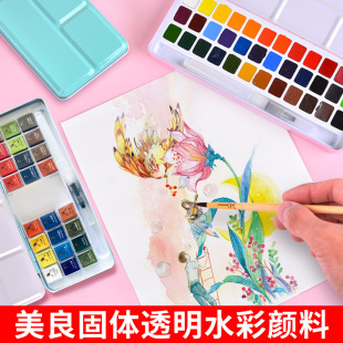 Rubens Meiliang 24-color solid watercolor paint set 36-color beginner hand-painted art student art student sketch