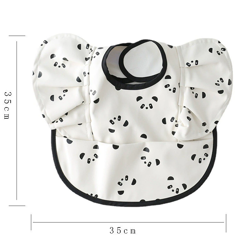 Children's polyurethane waterproof angel wings for food, eating bib for supplementary food, new collection, with pocket, anti-dirty