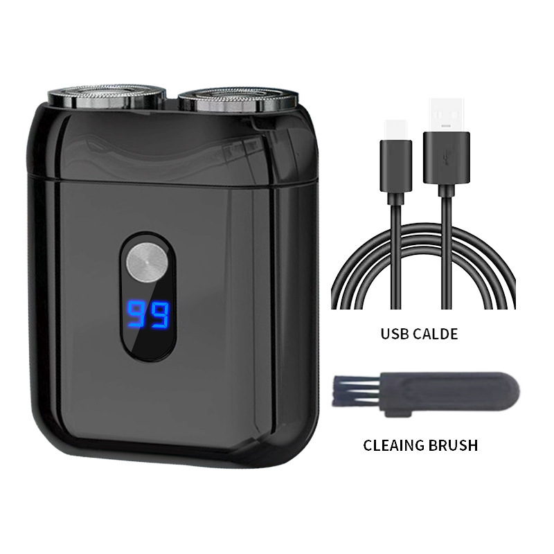 Afeitadora eléctrica transfronteriza, afeitadora portátil recargable, pistola de acero pequeña para hombre, Douyin, tres cabezales súper limpios