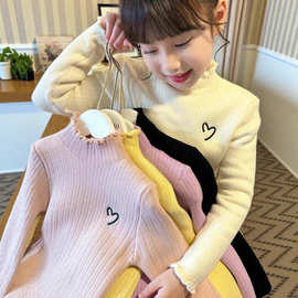 女童加绒毛衣2025秋冬新款儿童保暖针织衫宝宝打底衫洋气冬装上衣
