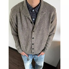 美式复古半高领针织开衫毛衣男款秋冬季新款潮牌宽松百搭休闲外套
