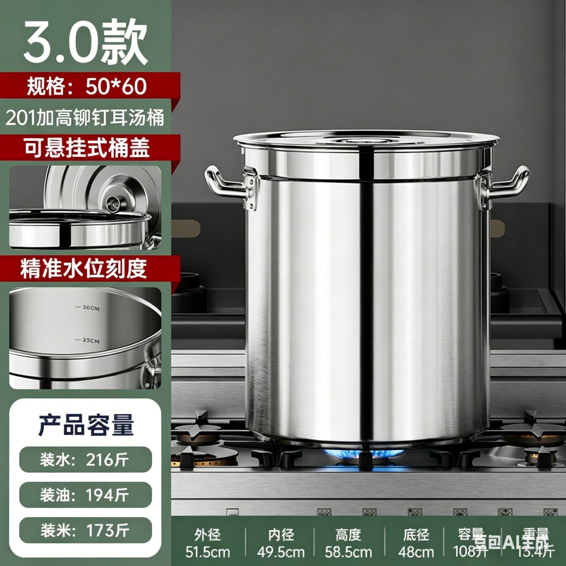 超厚加高款-50*60桶