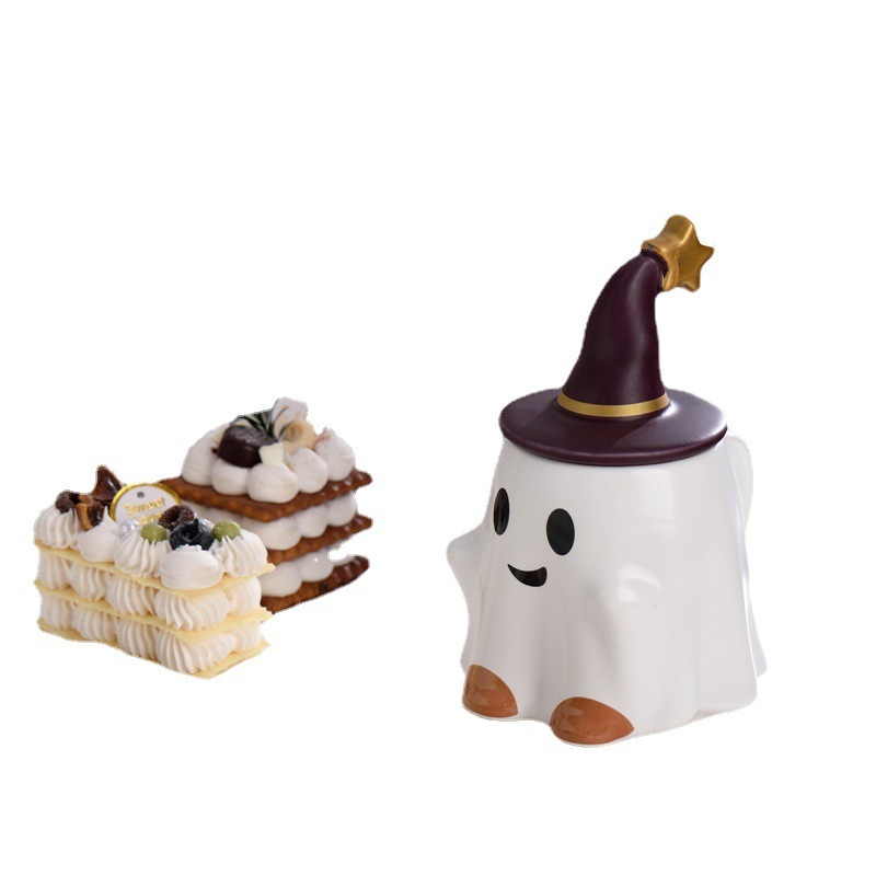 ハロウィーンクリエイティブ漫画セラミックカップかわいいカップ大容量オフィスコーヒーミルクエルフカップマグカップ|undefined
