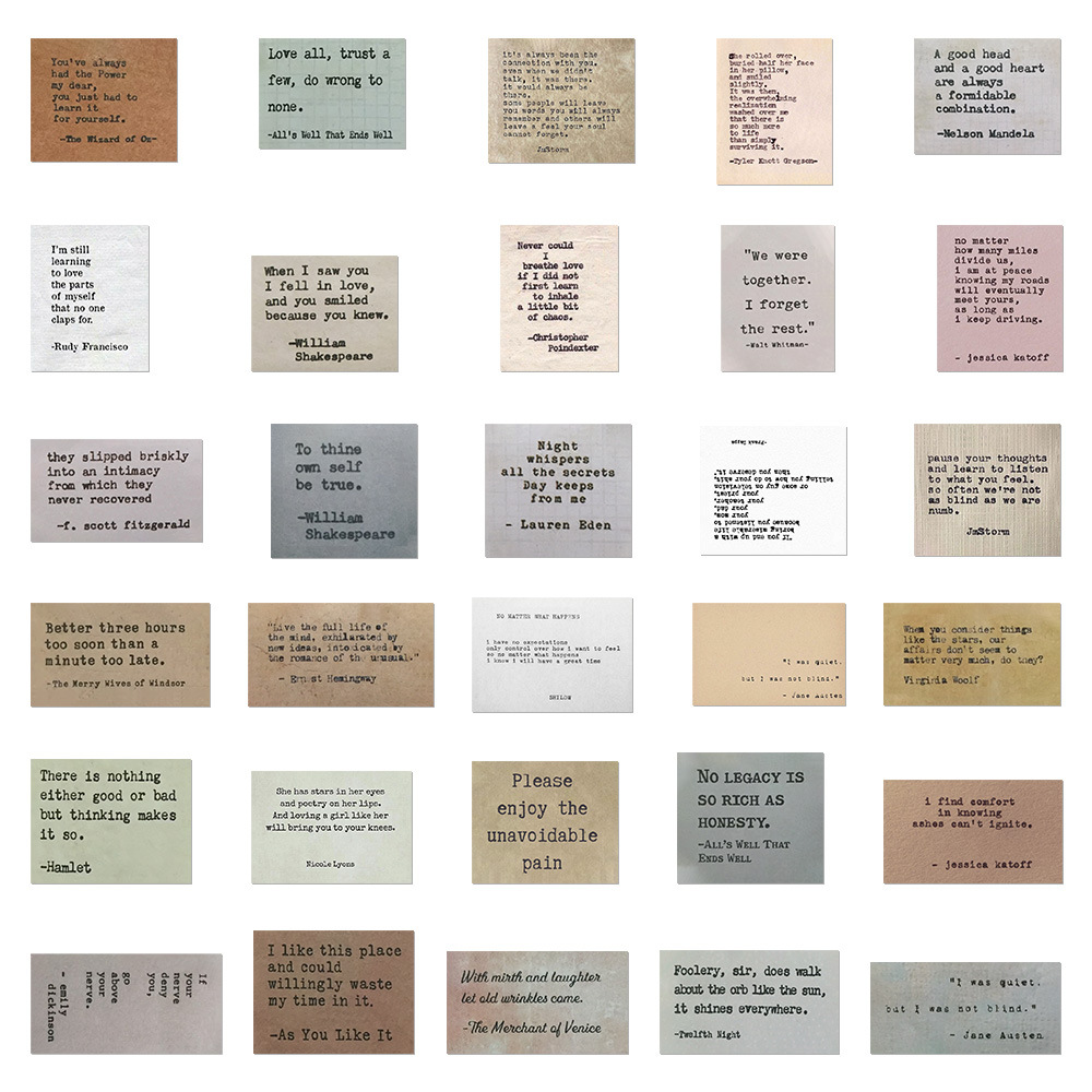 60 europeo y americano retro famoso palabras pegatinas portátil teléfono caso decorativo impermeable pegatinas