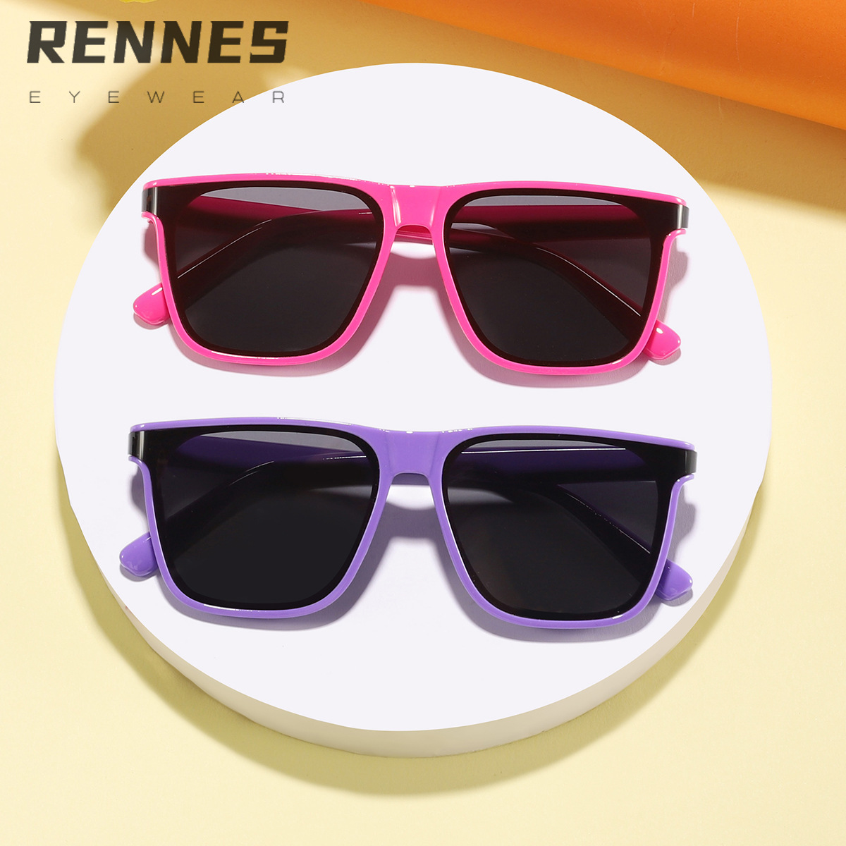 2024 nuevas gafas de sol para niños coreanas transfronterizas color caramelo caja clásica tendencia moda gafas de sol al aire libre