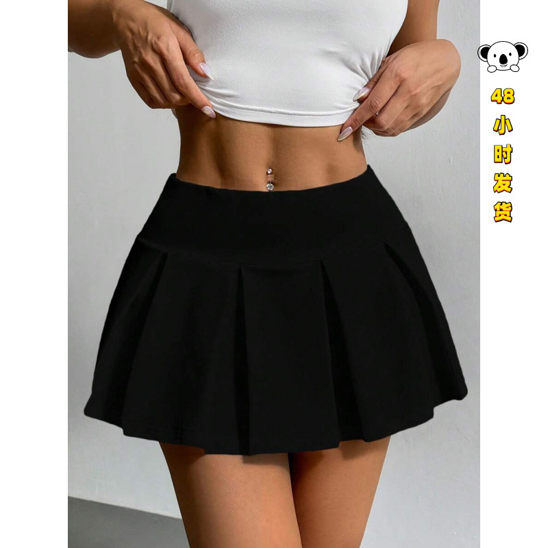 G 90755 Plaid fake two-piece skort