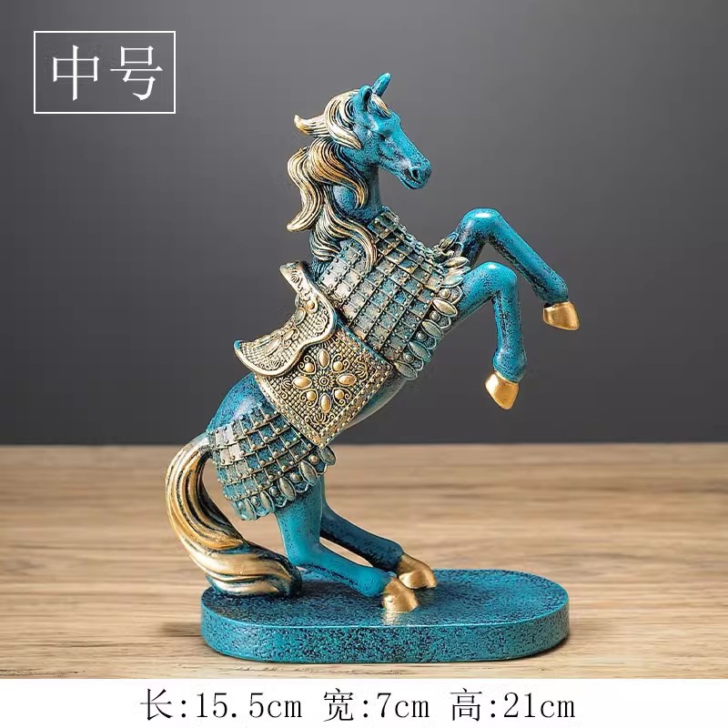 Venta al por mayor de caballos al éxito accesorios para el hogar accesorios para el hogar cerámica zodiaco artesanía de caballos decoración creativa de la casa nueva