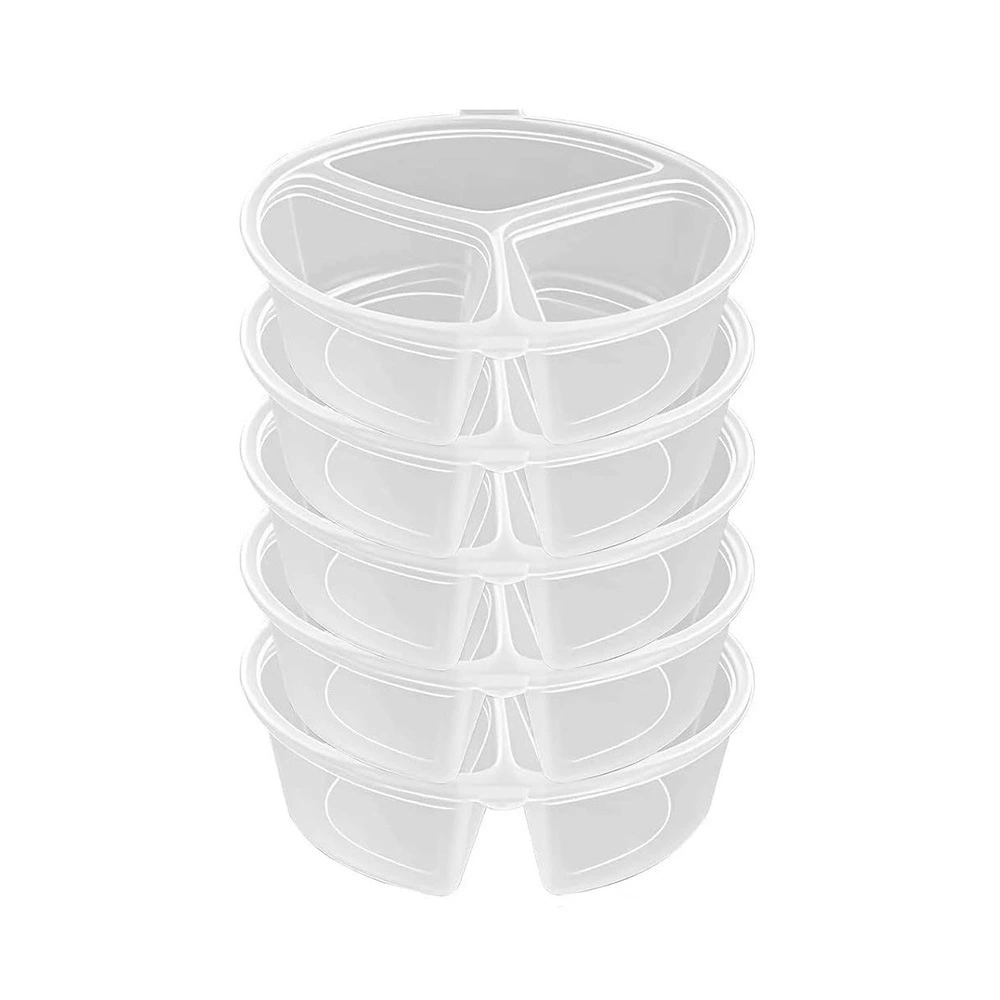 Disposable condiment container with lid three-compartment condiment container 10/20/50 pieces dip divider box