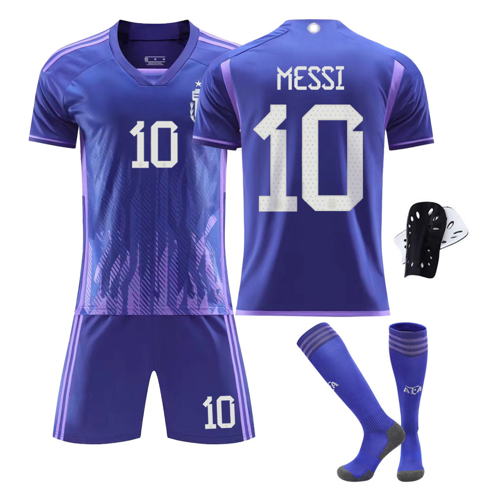 Verano Argentina fútbol uniforme niños traje de los hombres al aire libre correr deportes de secado rápido Massey Jersey mujeres adultas al por mayor