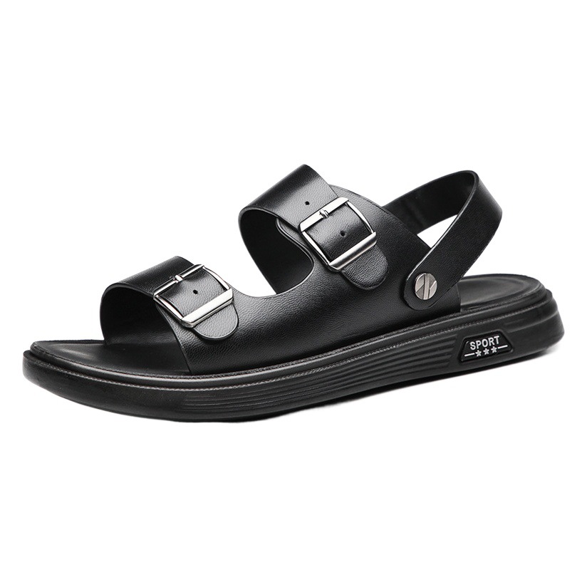 2023 verano nuevos hombres zapatos de playa de cuero genuino sandalias al aire libre primera capa de piel de oveja zapatillas de cuero casuales zapatos de los hombres