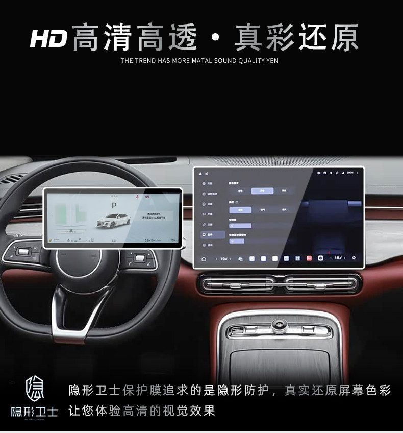 Suitable for 26 Models of Hongqi H5 Central Control Navigation Instrument Interior Display Screen Protective Tempered Film Car Interior Accessories