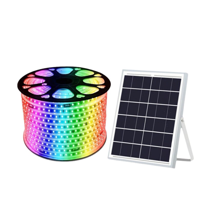 太阳能七彩RGB灯带自动变色灯条户外防水亮化工程LED彩灯室外亮化|undefined