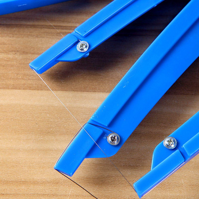 Herramienta de cerámica cortador de barro cortador de ángulo mango de plástico arco oblicuo hecho a mano en forma de u cuchillo de barro cortador de alambre de acero inoxidable