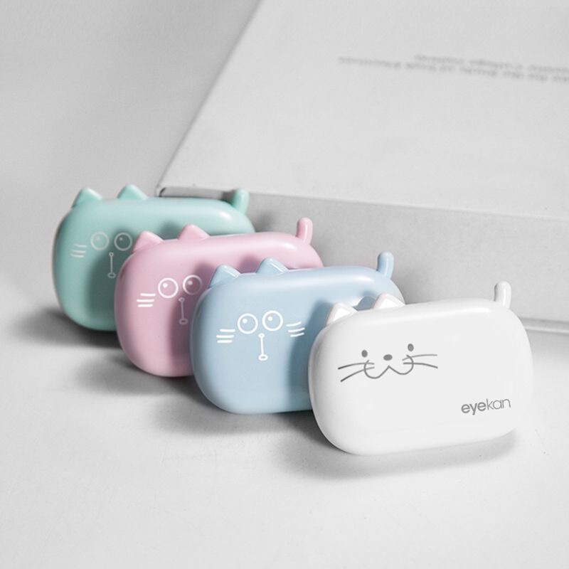 Kaida new cute kitten cartoon portable small pupil case contact lens case couple box double box 2213 Kaida new cute kitten cartoon portable small pupil case contact lens case couple box double box 2213