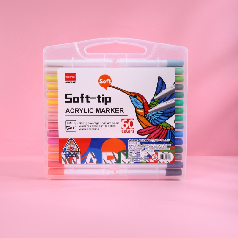 Acrílico marcador de lápiz para estudiantes de arte plegable color blando marcador de lápiz de secado rápido color opaco graffiti conjunto de lápiz de pintura