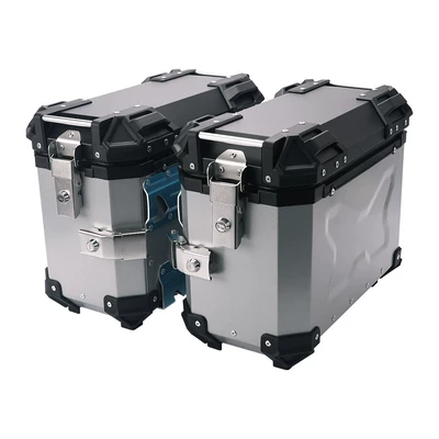 Universal 18L/28L/35L motorcycle aluminum, Motorcycle trunk - 35l-saddlebag-embossed-silver