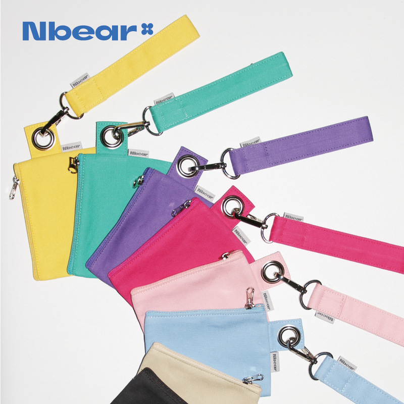 Nbear Small Coin Purse, Small Item Pouch, Pendant Bag, Color-Blocking Bag, Small Storage Bag, All-Cotton Bag, Korean Ins-Style Small Bag