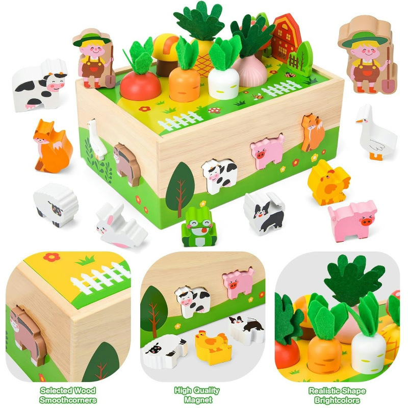 Juego de matemáticas de zanahoria para niños, paquete de educación temprana, juguetes de entrenamiento de pensamiento de iluminación de rompecabezas para bebés de jardín de infantes 3-6