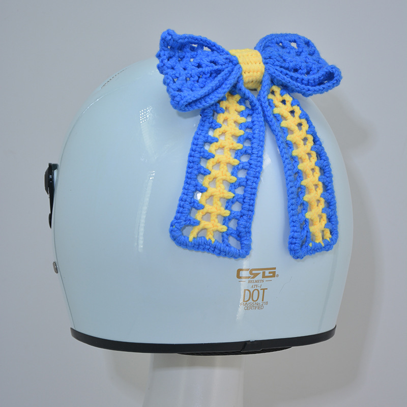 Electric Motorcycle Helmet Decoration Cute Bow Modified Woven Accessories