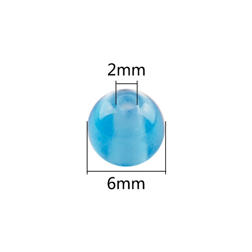 Multi-Size Imitation Cat's Eye Resin Round Beads Two-Color Perforated Loose Beads DIY Handmade Bracelet Necklace Hairpin Material