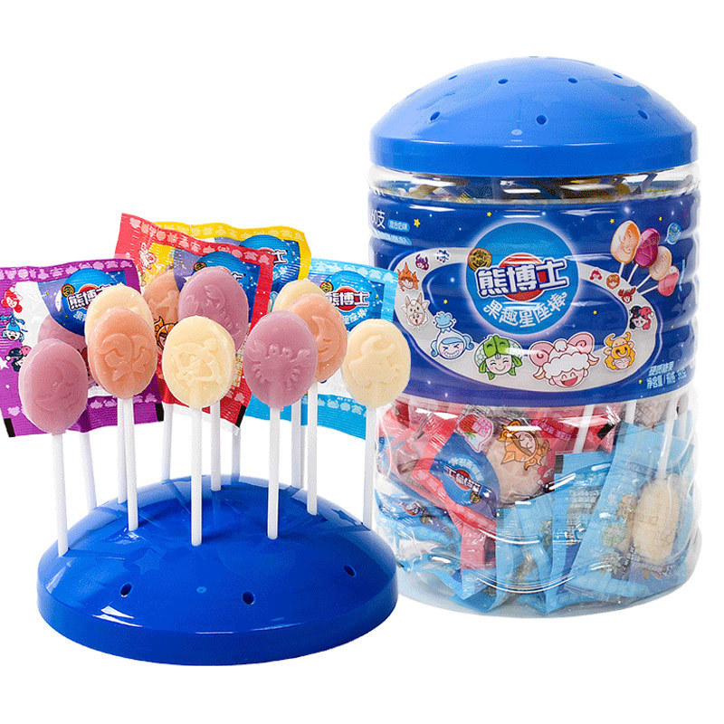 徐福记星座棒棒糖360g桶装熊博士儿童糖果水果糖整箱零食批发包邮