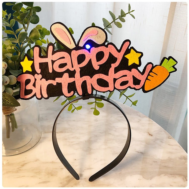 Feliz cumpleaños diadema creativa pequeña Hada Pequeño Príncipe diadema luminosa decoración del Partido de los niños años de edad apoyos suministros
