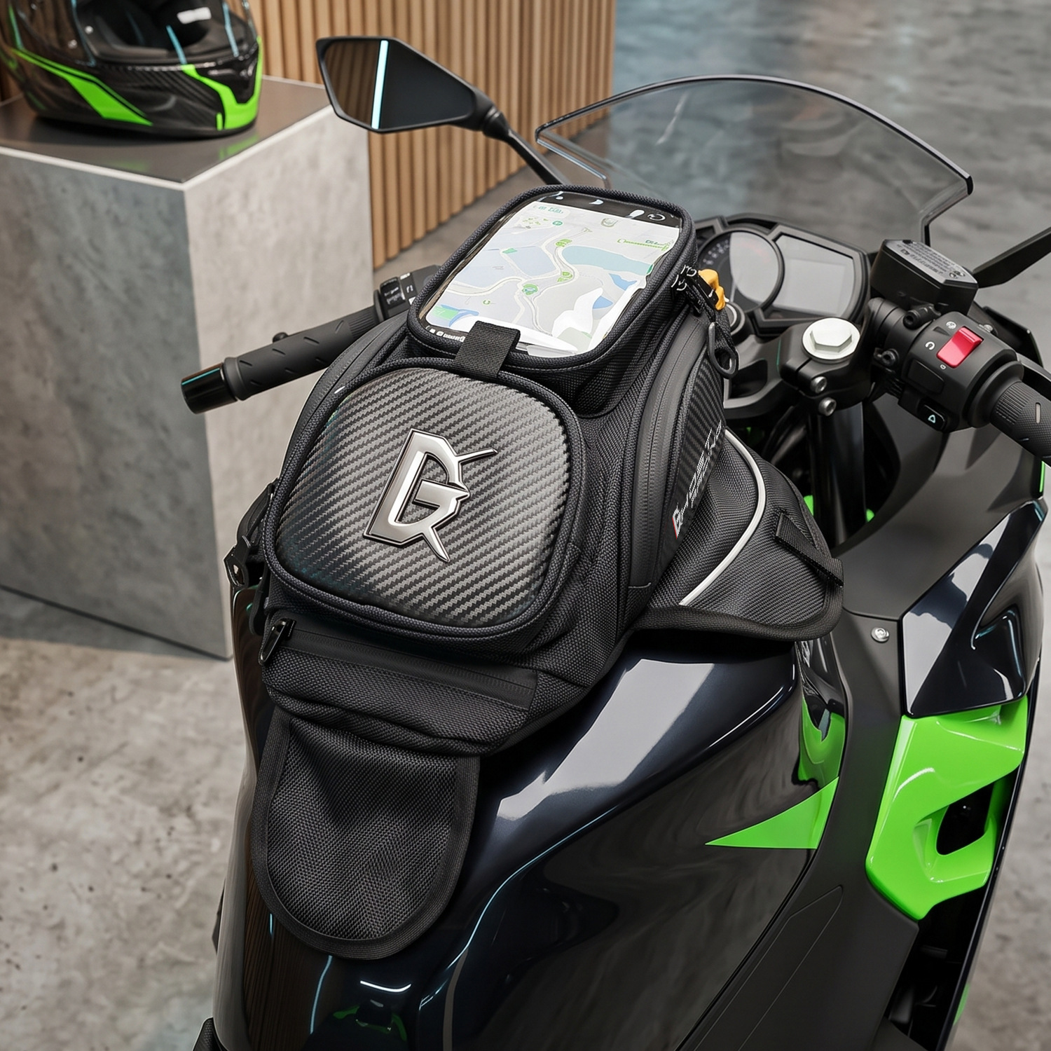Bolsa de imán de la motocicleta bolsa de aceite de navegación táctil bolsa a prueba de polvo bolsa de aceite de motocicleta bolso de hombro bolso de la cintura equipo
