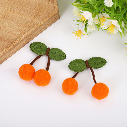 Cherry Ball Leaves DIY Fashion Accessories Hair Clips Decorative Parts High Elastic Plush Balls Wholesale