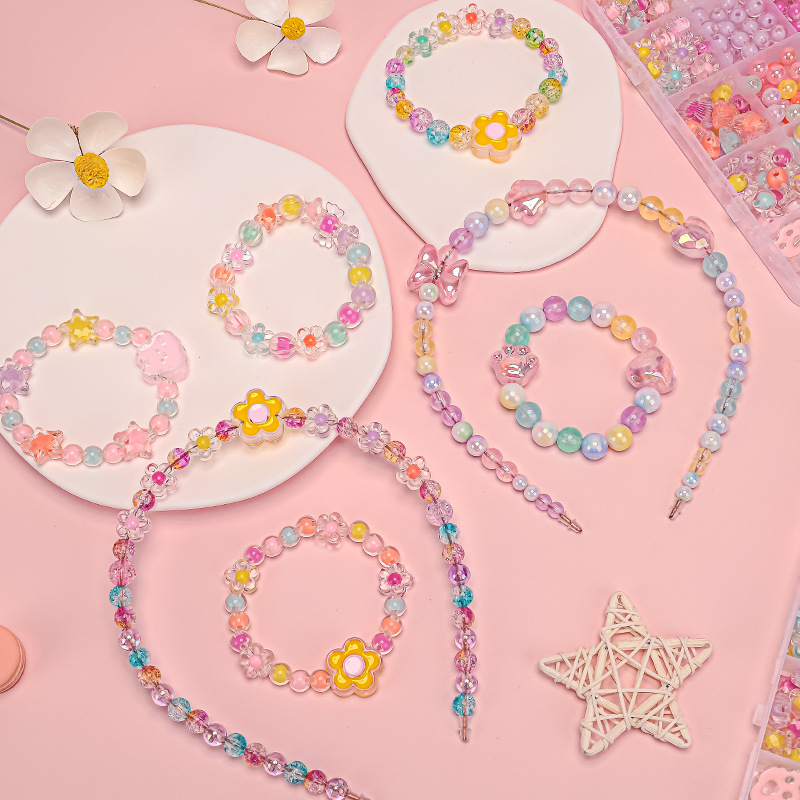 Children's acrylic beaded bracelet, materials set, beads, necklace and bracelet, smart toy, new collection, handmade