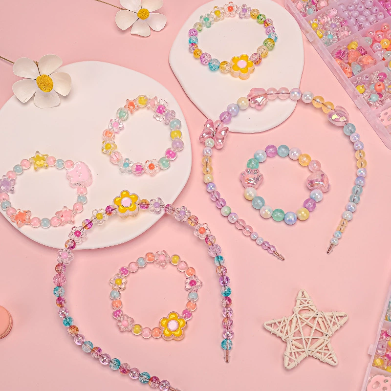 Children's acrylic beaded bracelet, materials set, beads, necklace and bracelet, smart toy, new collection, handmade