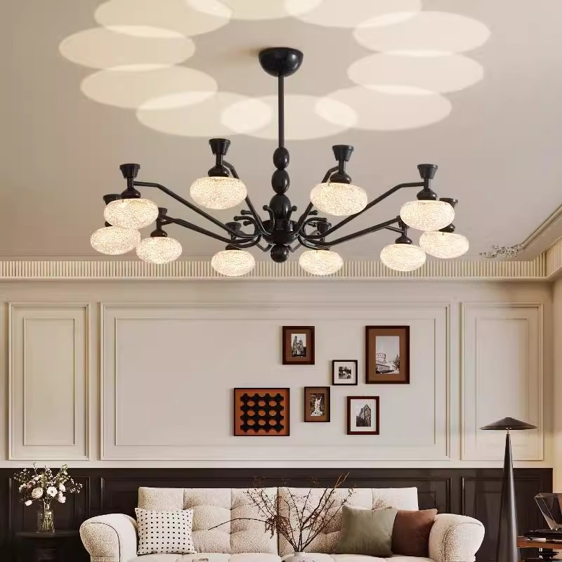 Zhongshan dormitorio principal sensación de vestíbulo medieval lujo lujoso lujoso lámparas creativas retro americano lámpara candelabro método de sala de estar superior
