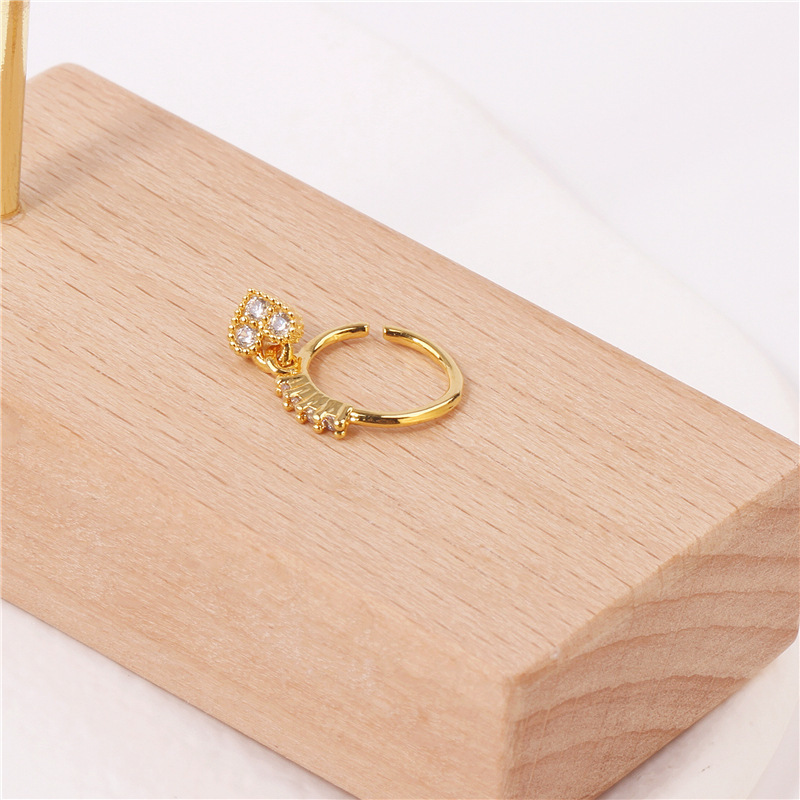 Heart Zircon Nose Stud Piercing Ring Elegant Micro Inlaid Jewelry_voghion.com