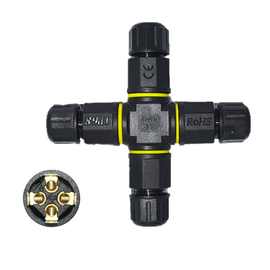 四通四芯户外电线接头防雨接头四通螺丝接线接线器 防水连接器