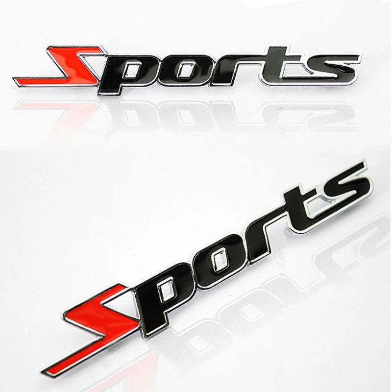 Металлические наклейки для автомобилей SPORTS, спортивный декор, персонализированные креативные наклейки для авто, наклейки для тюнинга спортивных автомобилей, объемные из чистого металла
