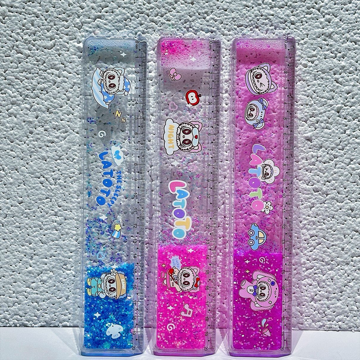 20cm de dibujos animados regla de reducción de presión regla de escala de onda regla de alta calidad de papelería al por mayor