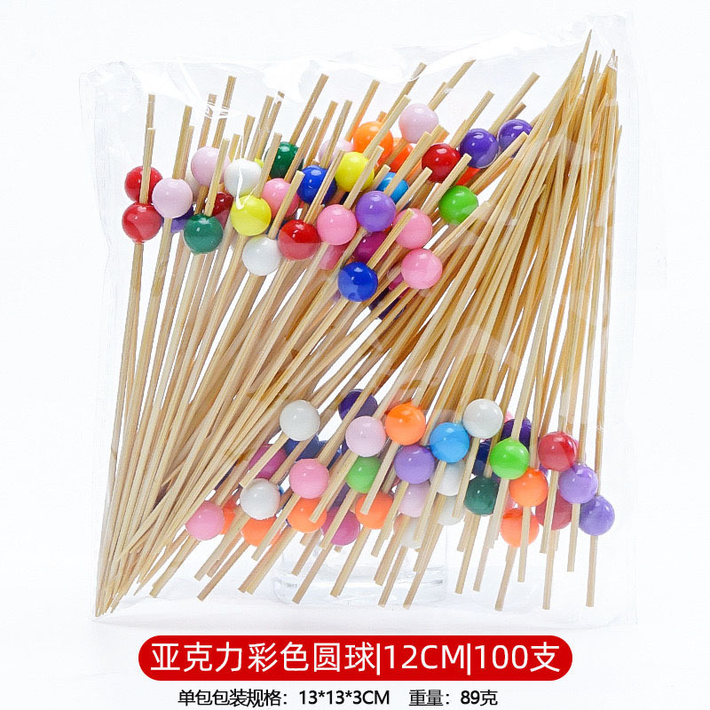 12CM un solo uso de frutas de bambú marca de cóctel creativa marca de frutas de bocadillos KTV arte marca de dientes fabricantes