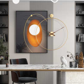 餐厅装饰画现代简约钟表画轻奢平面装饰画客厅入户玄关晶瓷画批发
